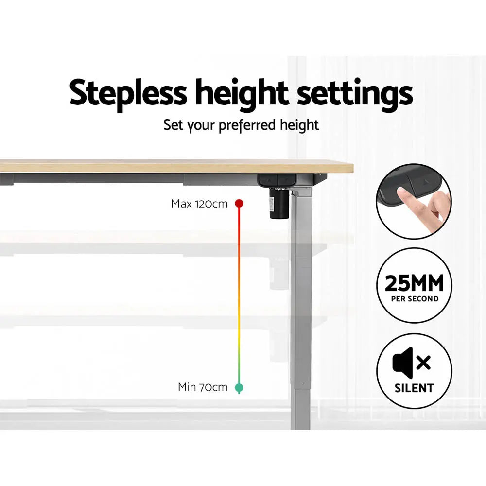 Artiss Standing Desk Motorised 140CM White Oak Chez Guru