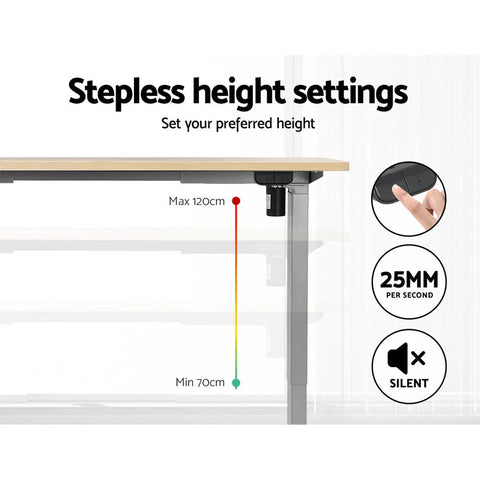 Artiss Standing Desk Motorised 140CM White Oak Chez Guru