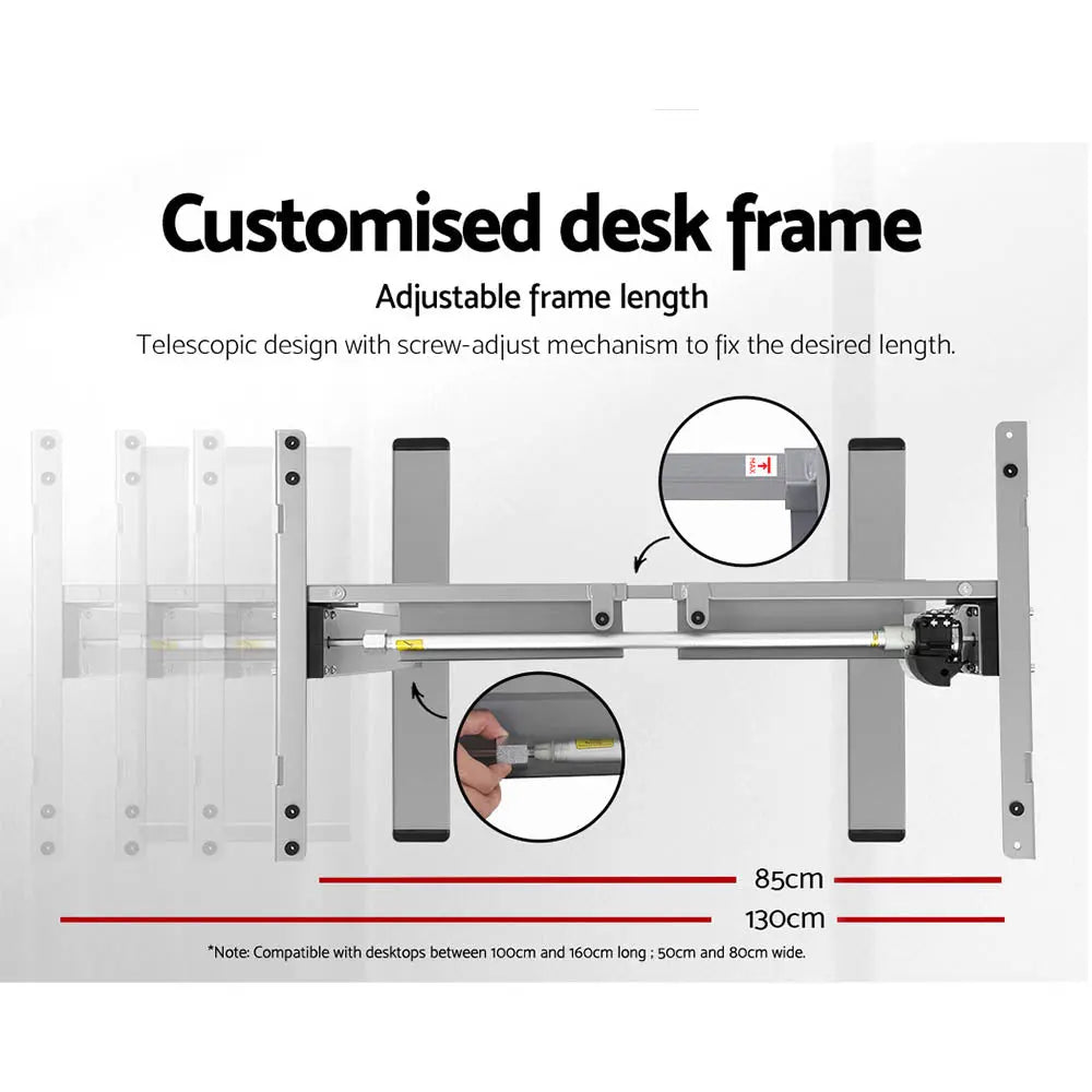 Artiss Standing Desk Motorised 140CM White Oak Chez Guru