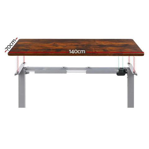Artiss Standing Desk Motorised 140CM Rustic Brown Chez Guru