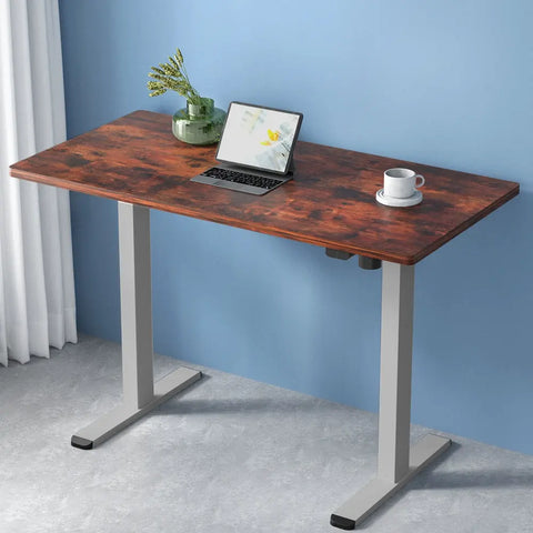 Artiss Standing Desk Motorised 140CM Rustic Brown Chez Guru