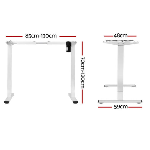 Artiss Electric Standing Desk Frame Only Height Adjustable 70KG Load White Chez Guru
