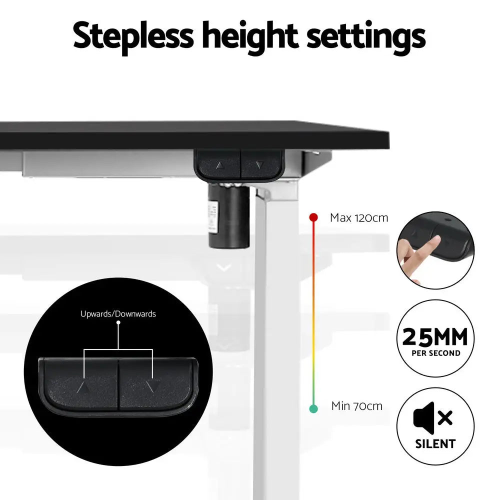 Artiss Electric Standing Desk Frame Only Height Adjustable 70KG Load White Chez Guru