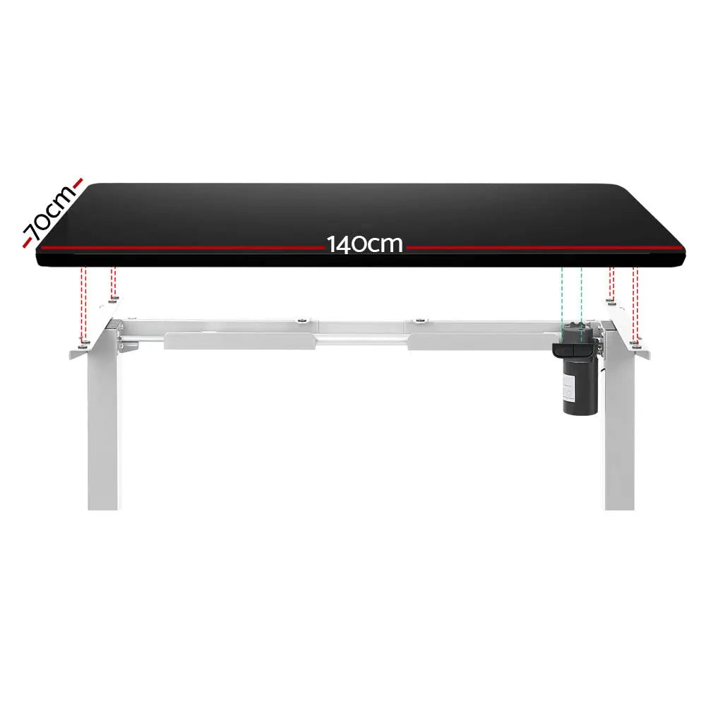 Artiss Standing Desk Motorised Sit Stand Desks Black 140CM Chez Guru