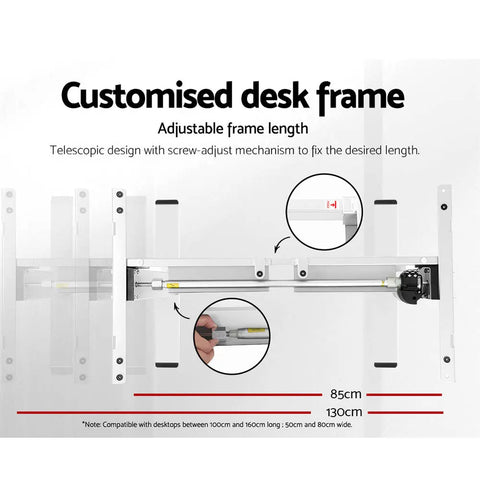Artiss Standing Desk Motorised Sit Stand Desks Black 140CM Chez Guru