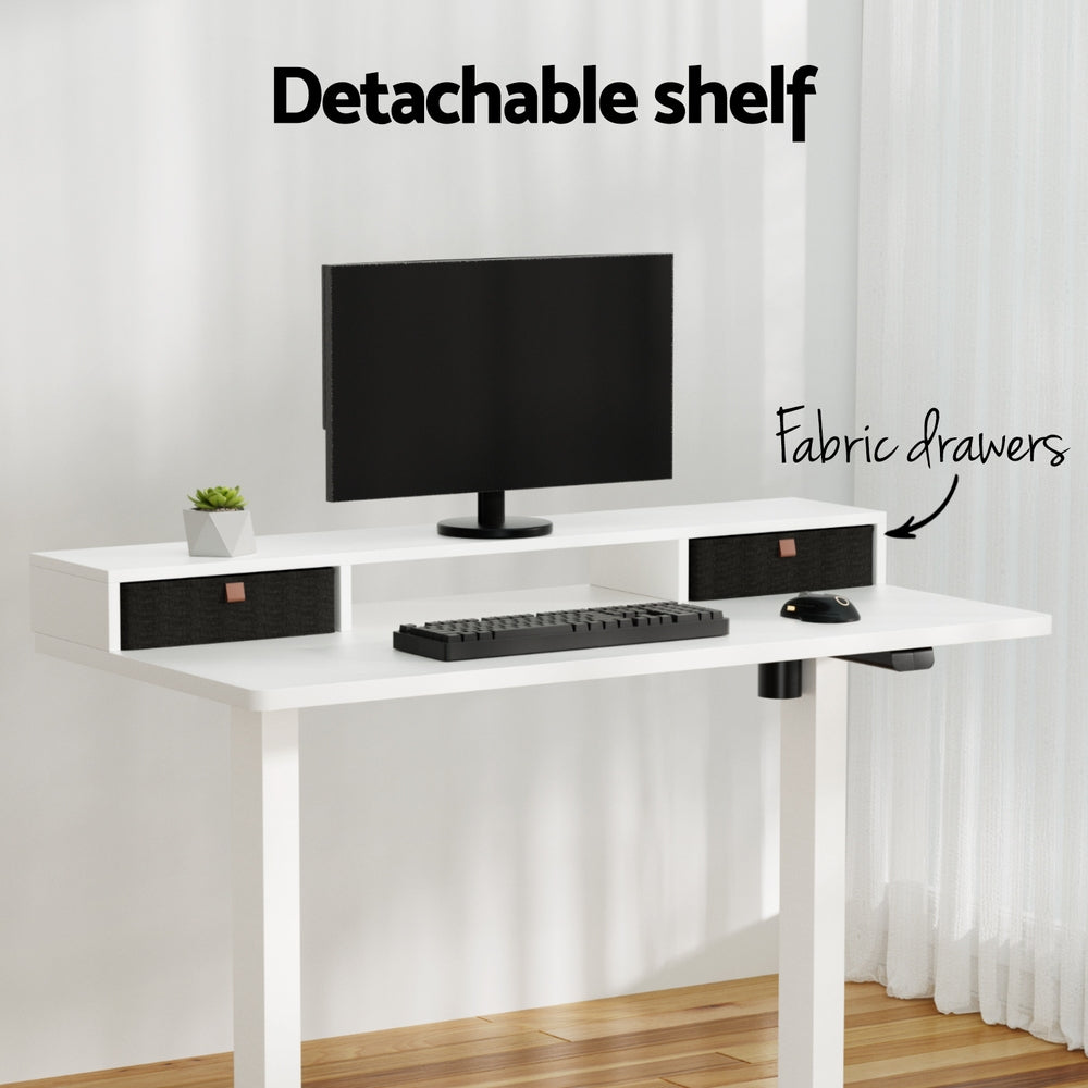 Artiss Electric Standing Desk with Storage Shelf Drawer Office Table 120CM Chez Guru