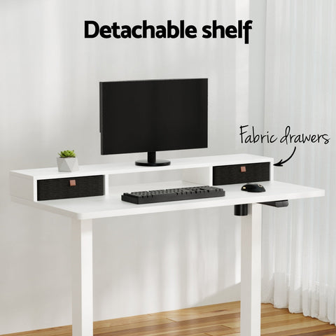 Artiss Electric Standing Desk with Storage Shelf Drawer Office Table 120CM Chez Guru