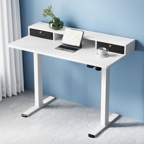 Artiss Electric Standing Desk with Storage Shelf Drawer Office Table 120CM Chez Guru