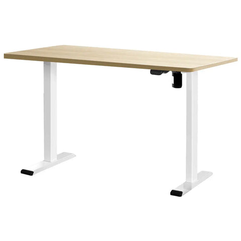 Artiss Standing Desk Motorised Sit Stand Desks White Oak 140CM Chez Guru