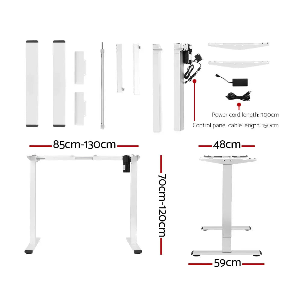 Artiss Standing Desk Motorised Sit Stand Desks White Oak 140CM Chez Guru
