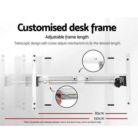 Artiss Standing Desk Motorised Sit Stand Desks White Oak 140CM Chez Guru