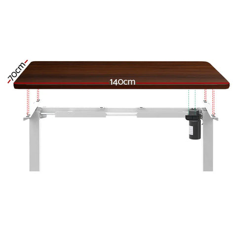 Artiss Standing Desk Motorised Sit Stand Desks Walnut 140CM Chez Guru