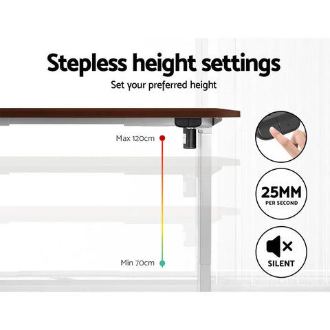 Artiss Standing Desk Motorised Sit Stand Desks Walnut 140CM Chez Guru