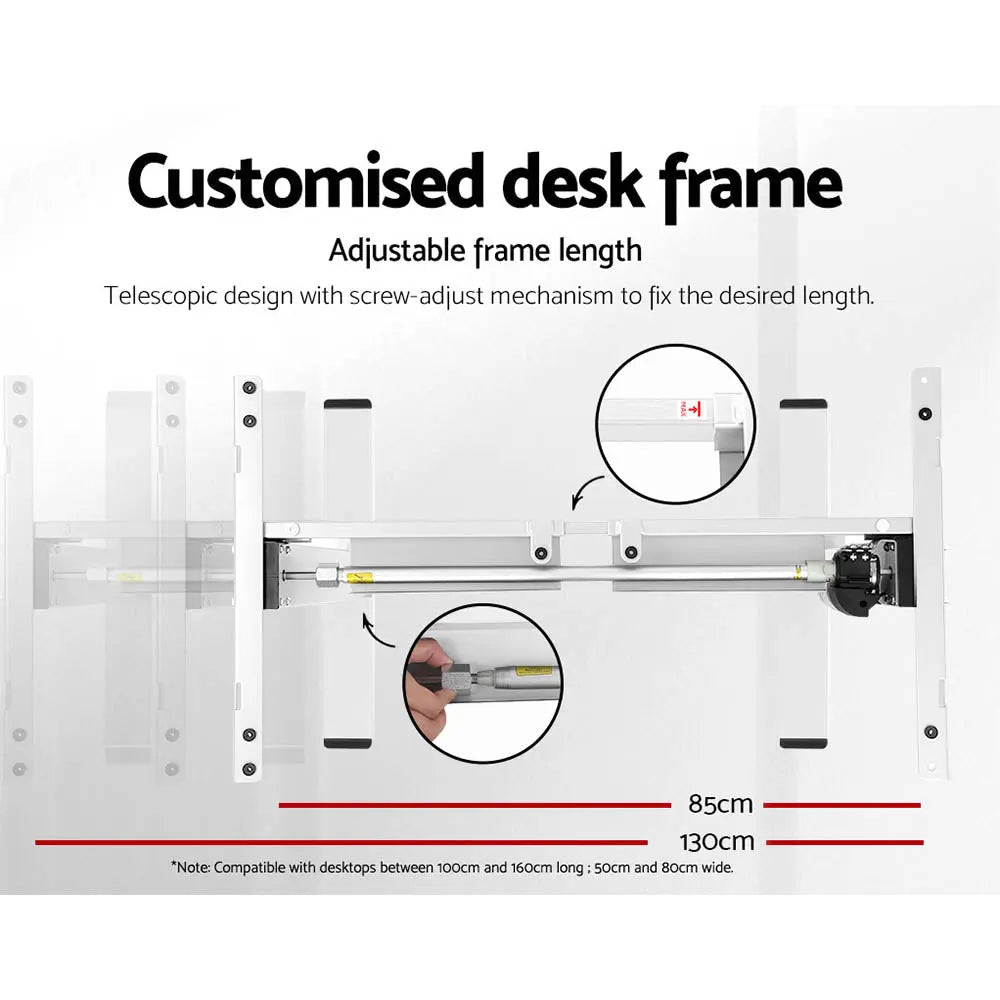 Artiss Standing Desk Motorised Sit Stand Desks Walnut 140CM Chez Guru