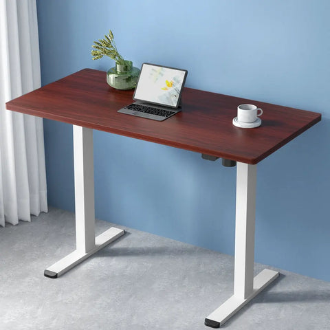 Artiss Standing Desk Motorised Sit Stand Desks Walnut 140CM Chez Guru