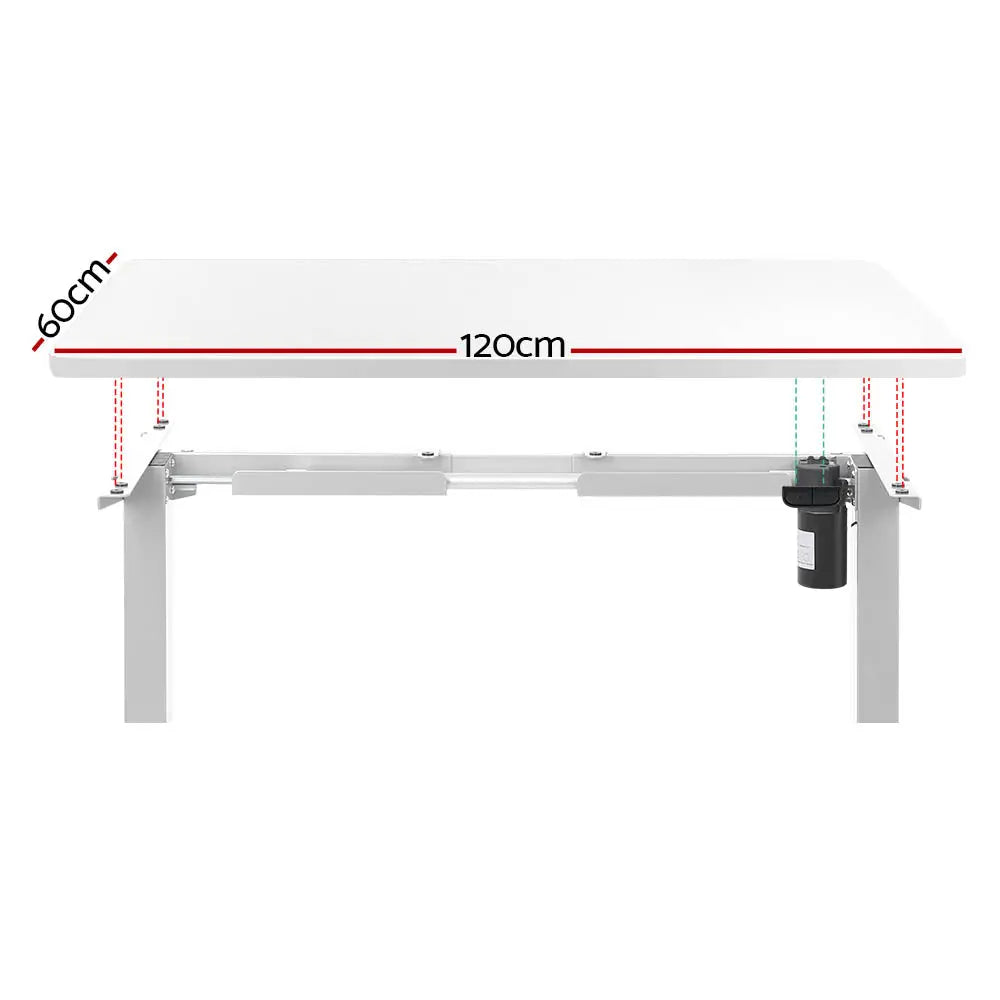 Artiss Standing Desk Motorised Sit Stand Desks White 120CM Chez Guru