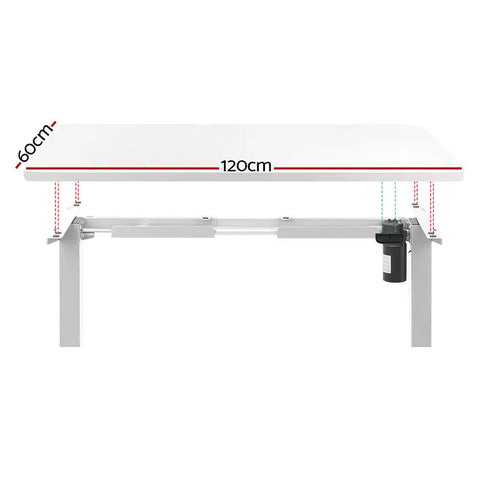 Artiss Standing Desk Motorised Sit Stand Desks White 120CM Chez Guru