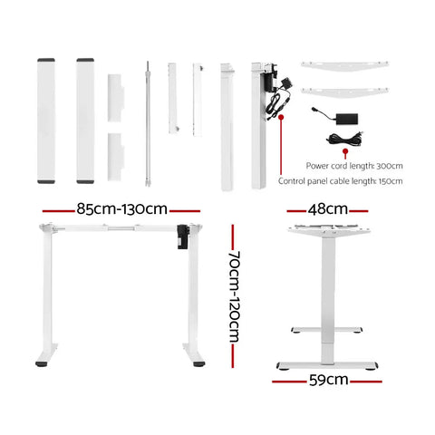 Artiss Standing Desk Motorised Sit Stand Desks White 140CM Chez Guru