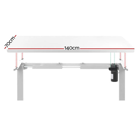 Artiss Standing Desk Motorised Sit Stand Desks White 140CM Chez Guru