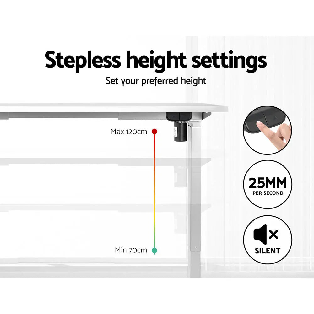 Artiss Standing Desk Motorised Sit Stand Desks White 140CM Chez Guru