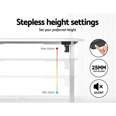 Artiss Standing Desk Motorised Sit Stand Desks White 140CM Chez Guru