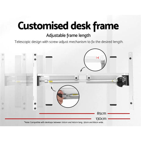 Artiss Standing Desk Motorised Sit Stand Desks White 140CM Chez Guru