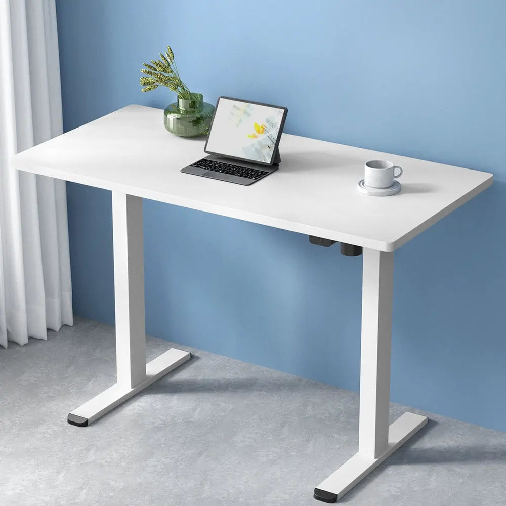 Artiss Standing Desk Motorised Sit Stand Desks White 140CM Chez Guru