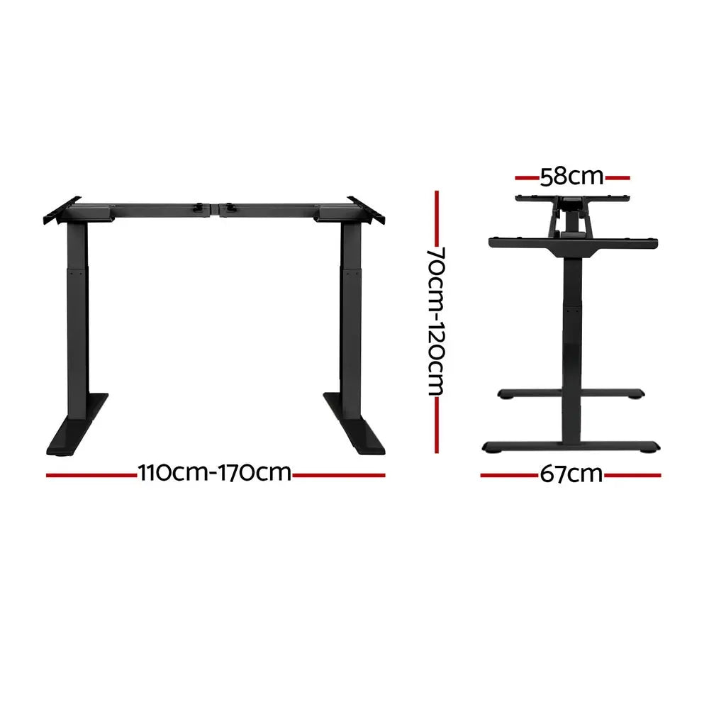 Artiss Standing Desk Frame Only Dual Motor Motorised Black Chez Guru