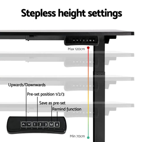 Artiss Standing Desk Frame Only Dual Motor Motorised Black Chez Guru