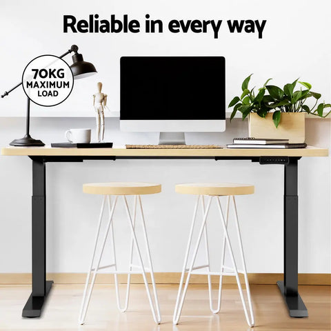 Artiss Standing Desk Motorised Dual Motor White Oak 140CM Chez Guru