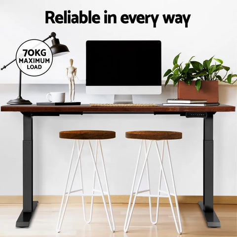 Artiss Standing Desk Motorised Dual Motor Rustic Brwon 140CM Chez Guru