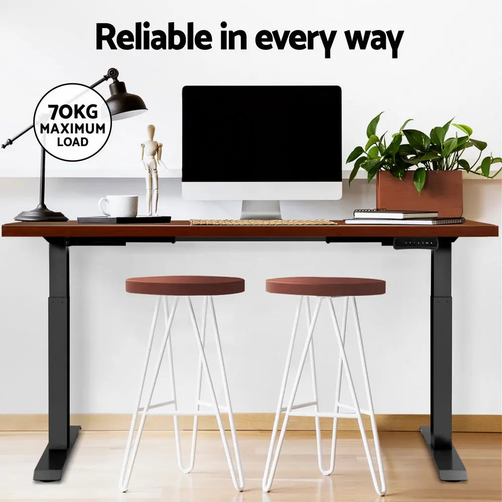 Artiss Standing Desk Motorised Dual Motor Walnut 140CM Chez Guru