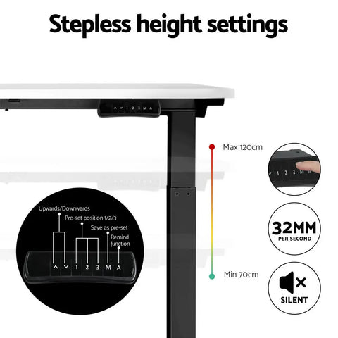 Artiss Standing Desk Motorised Dual Motor White 140CM Chez Guru