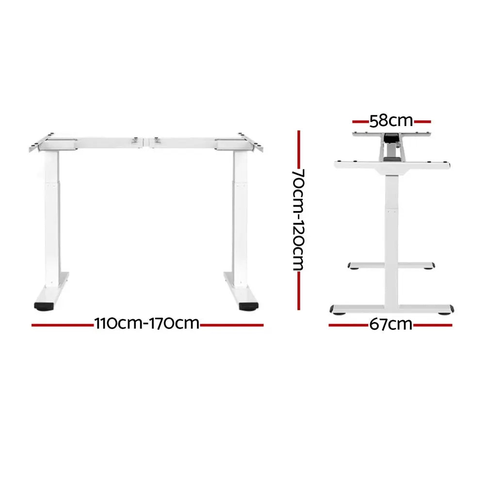Artiss Standing Desk Frame Only Dual Motor Motorised White Chez Guru