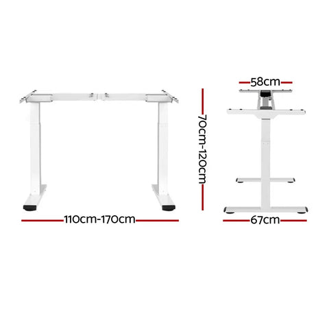 Artiss Standing Desk Frame Only Dual Motor Motorised White Chez Guru