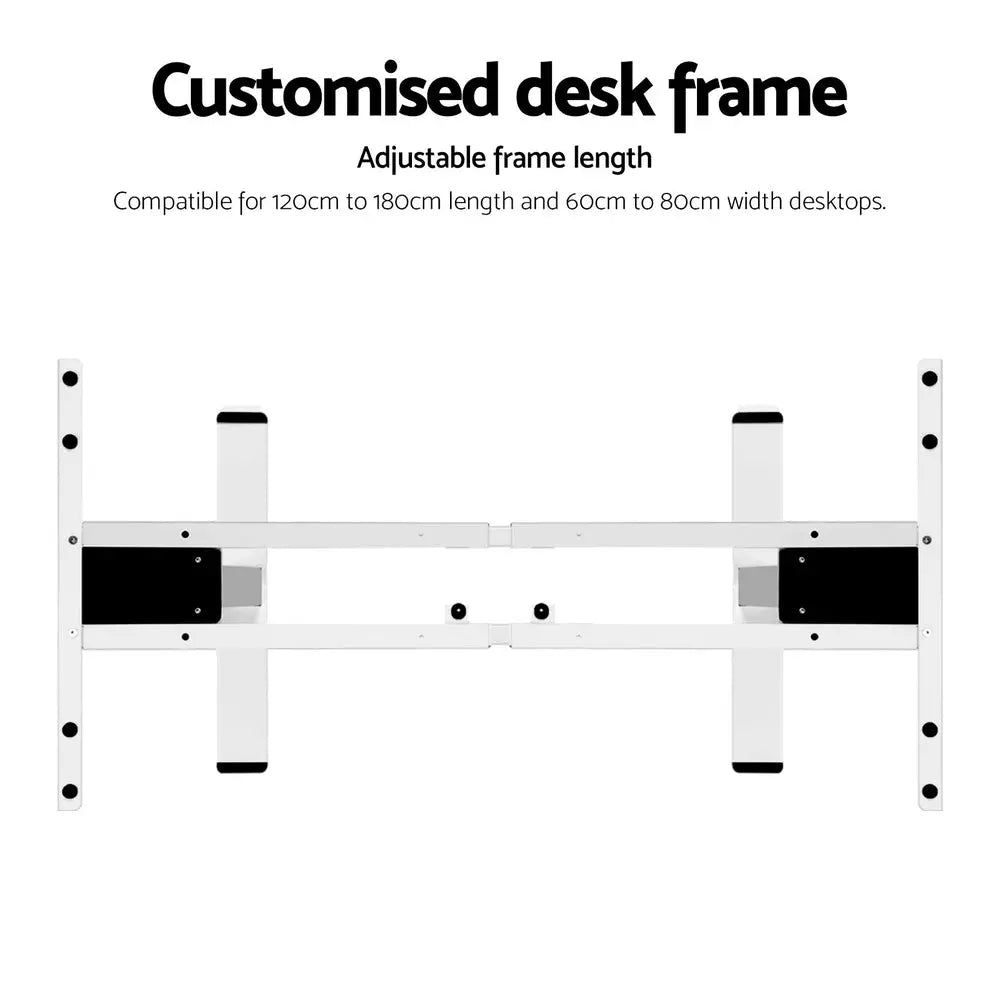 Artiss Standing Desk Frame Only Dual Motor Motorised White Chez Guru