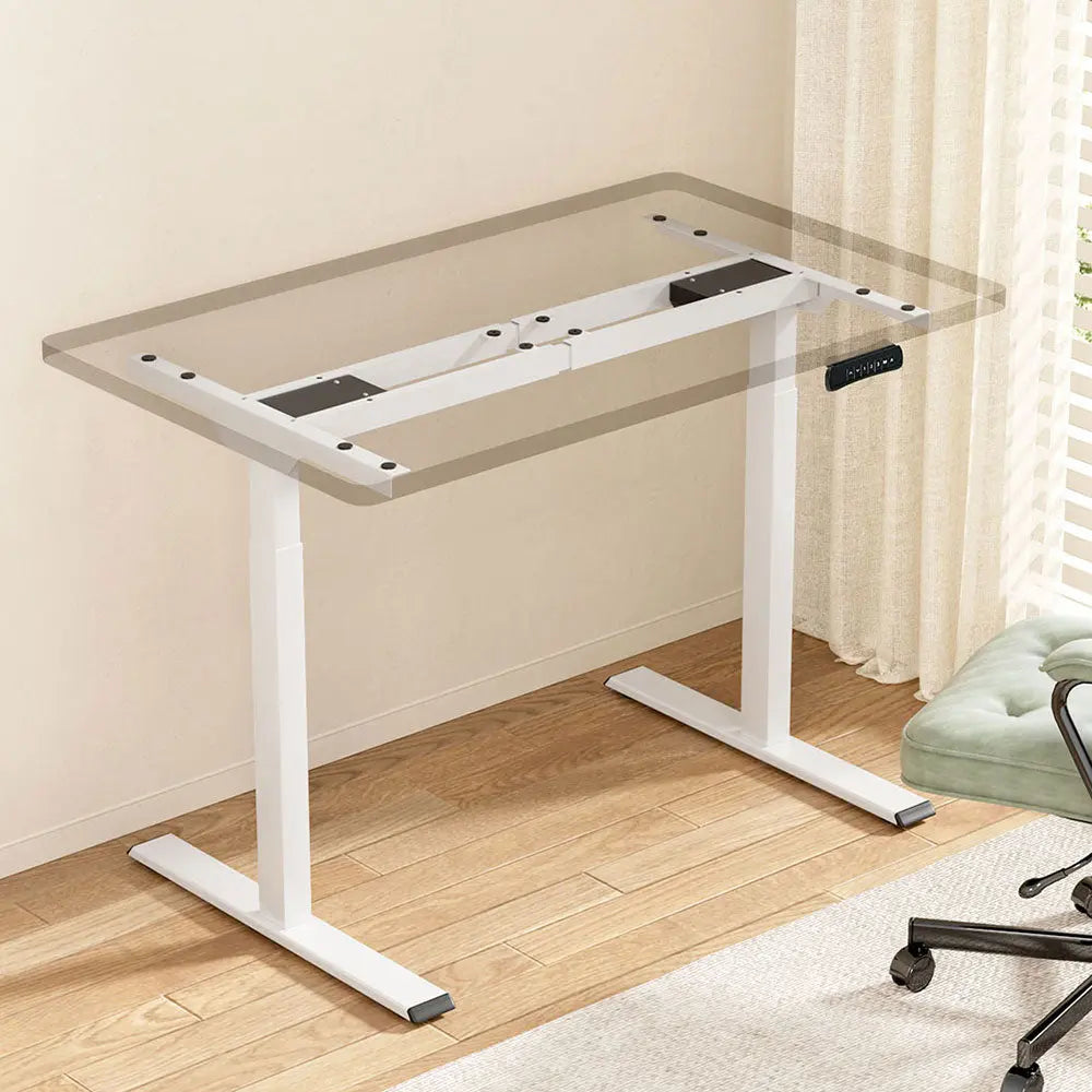 Artiss Standing Desk Frame Only Dual Motor Motorised White Chez Guru