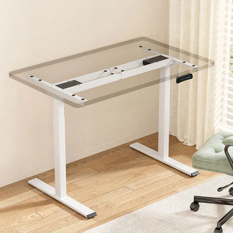 Artiss Standing Desk Frame Only Dual Motor Motorised White Chez Guru