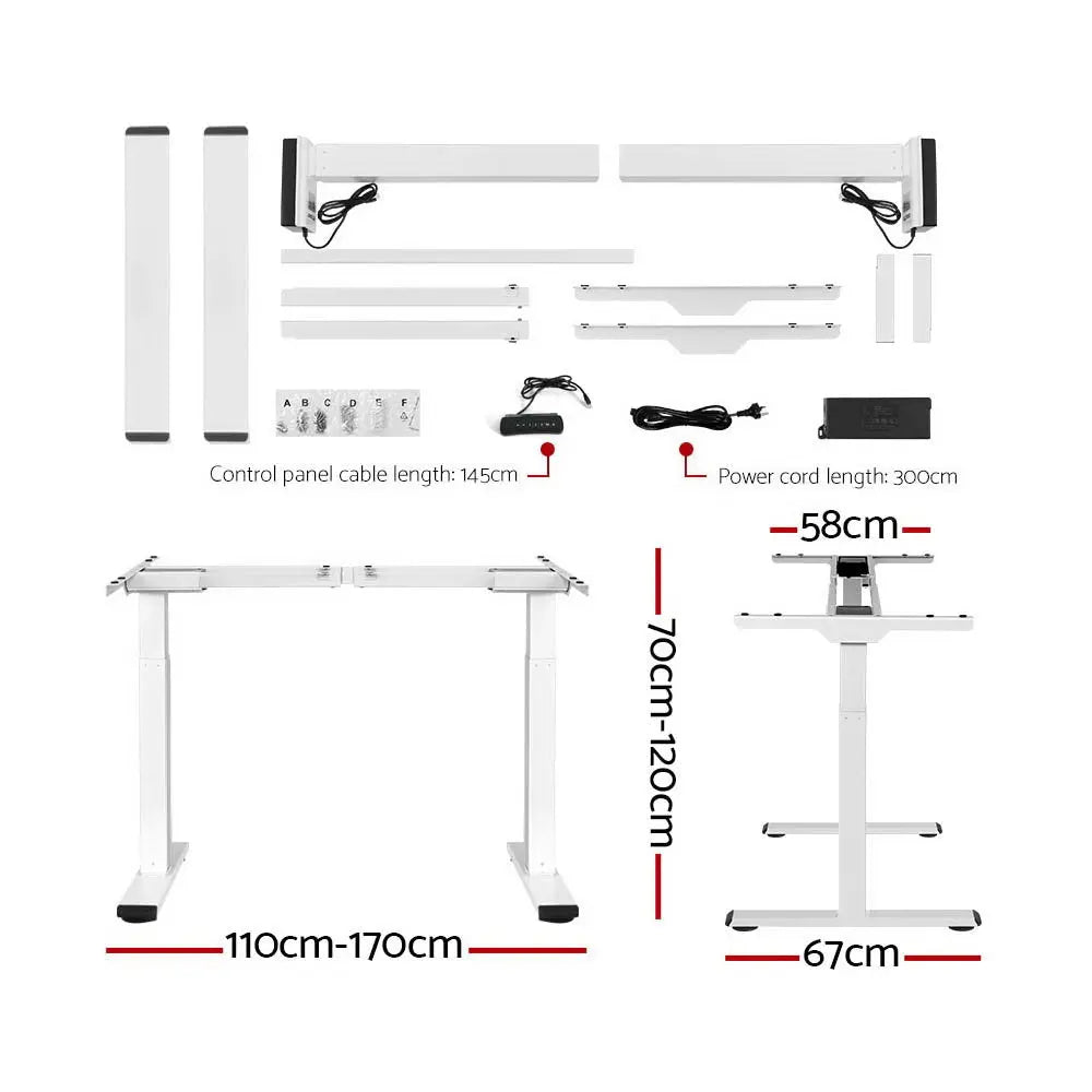 Artiss Standing Desk Motorised Dual Motor 140CM Black Chez Guru