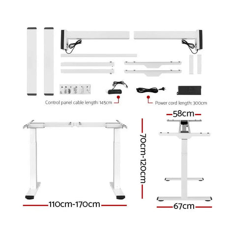Artiss Standing Desk Motorised Dual Motor 140CM Black Chez Guru