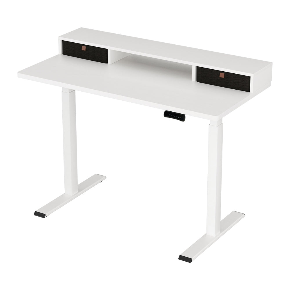 Artiss Electric Standing Desk Dual Motor Office Table With Shelf Drawer120CM Chez Guru