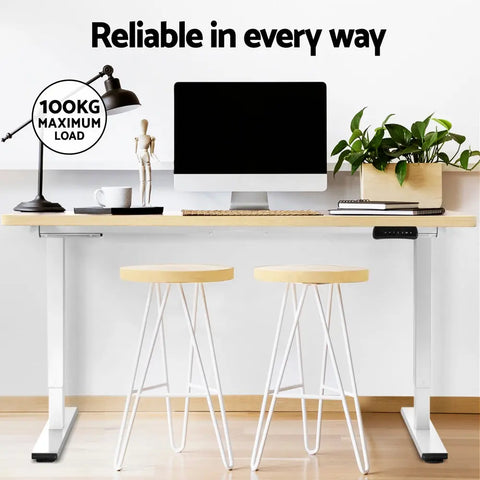Artiss Standing Desk Motorised Dual Motor 120CM White Oak Chez Guru