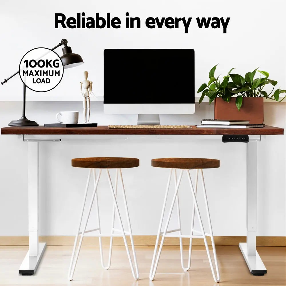 Artiss Standing Desk Motorised Dual Motor 140CM Rustic Brwon Chez Guru