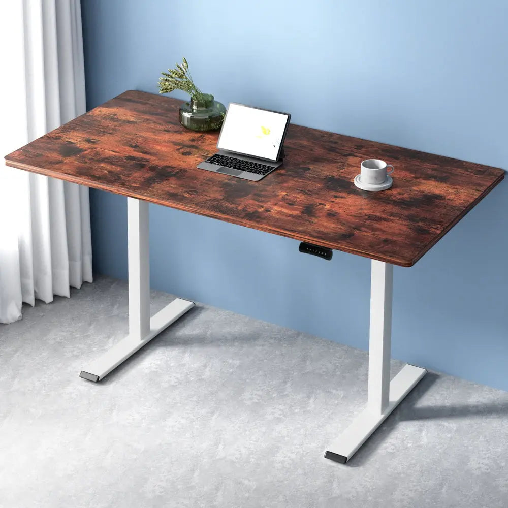 Artiss Standing Desk Motorised Dual Motor 140CM Rustic Brwon Chez Guru