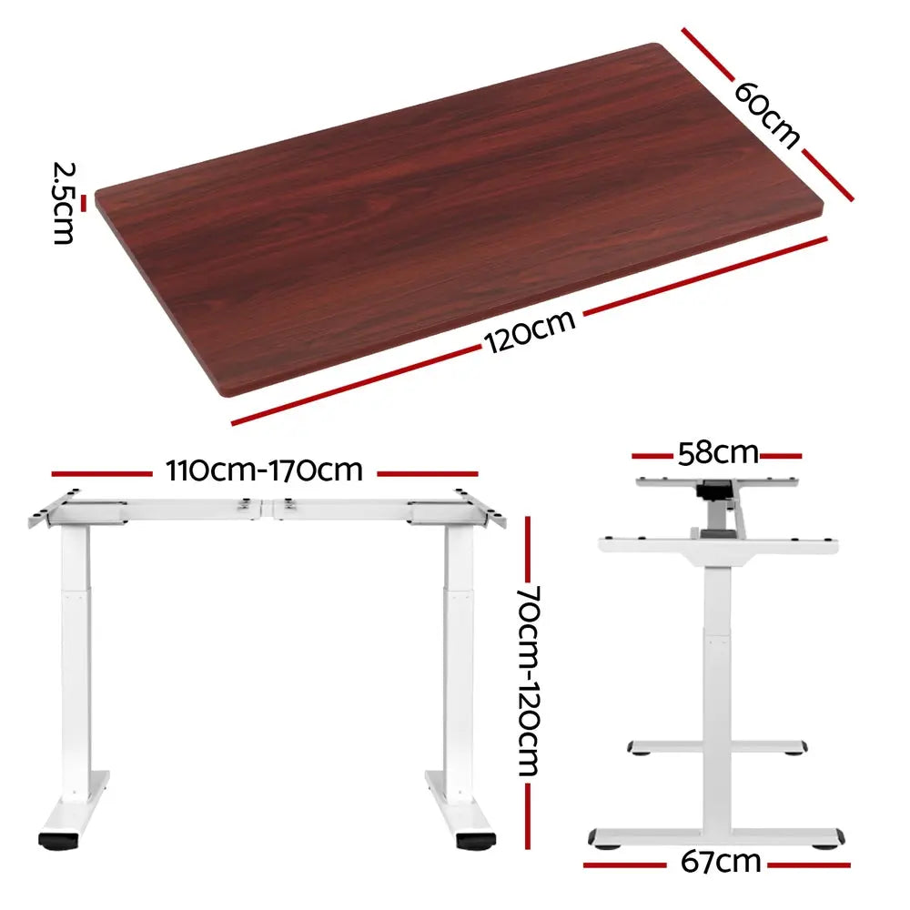 Artiss Standing Desk Motorised Dual Motor 120CM Walnut Chez Guru