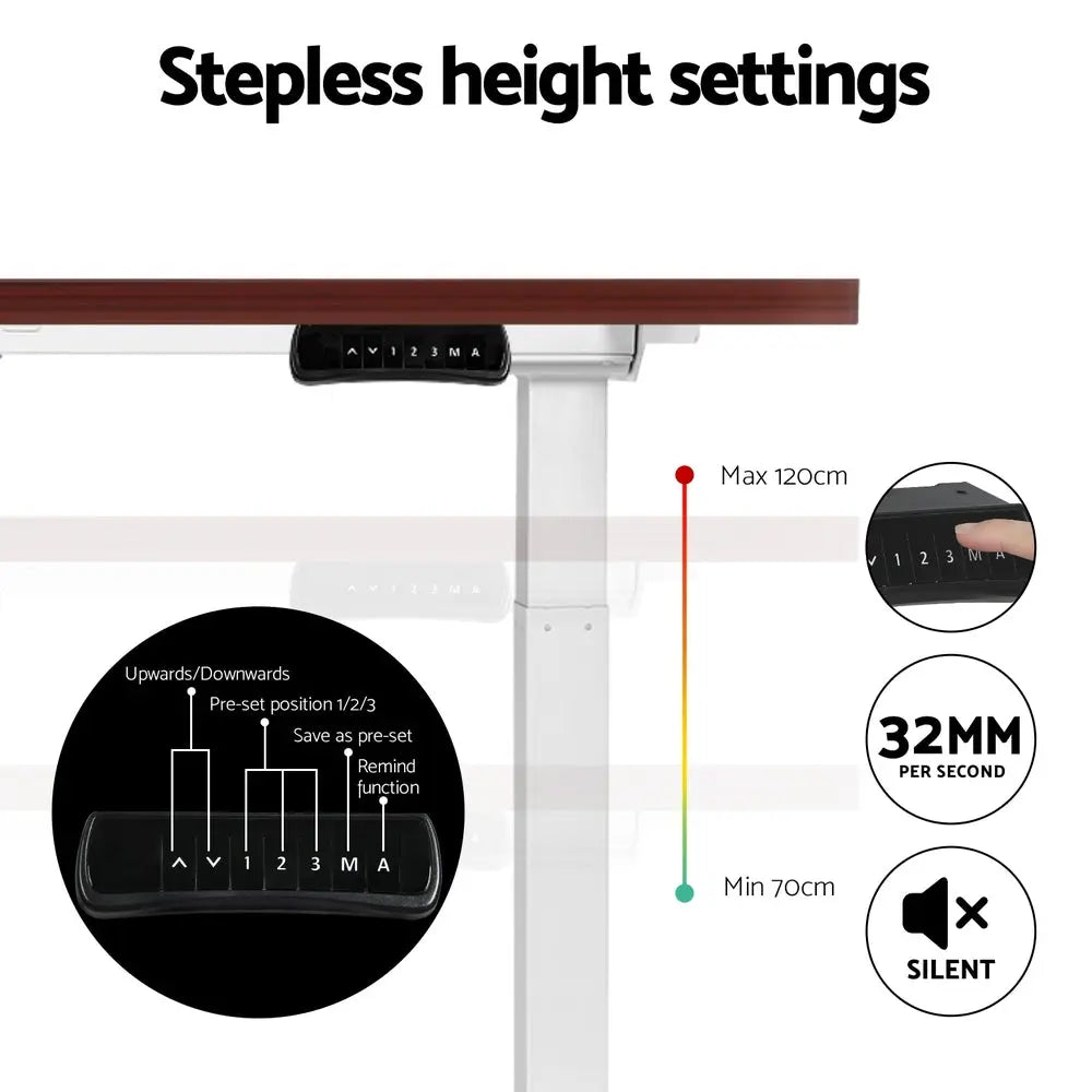 Artiss Standing Desk Motorised Dual Motor 120CM Walnut Chez Guru
