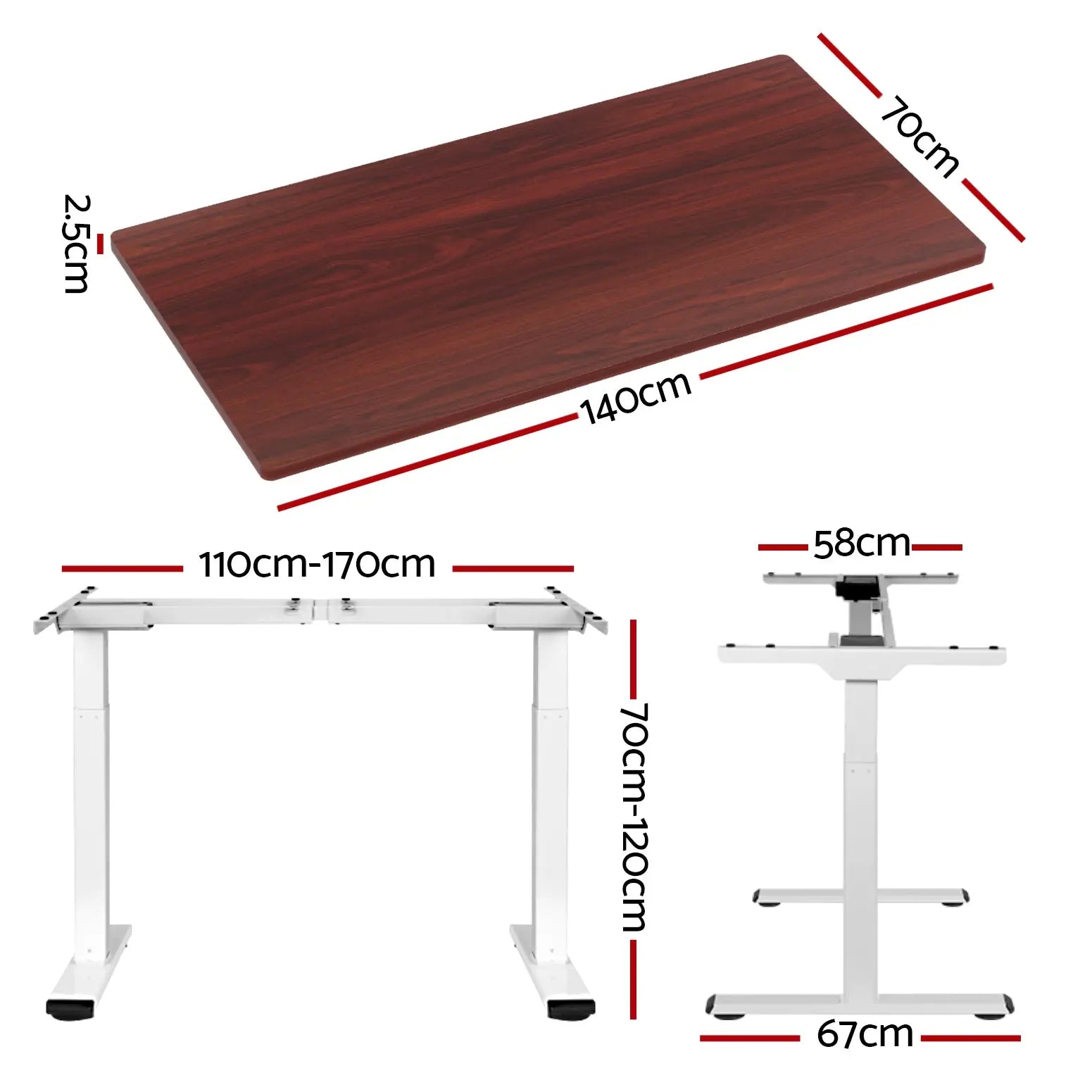 Artiss Standing Desk Motorised Dual Motor 140CM Walnut Chez Guru