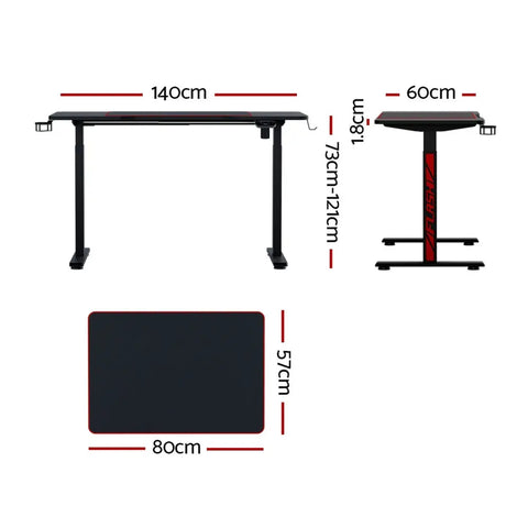 Artiss Gaming Desks Standing Desk Motorised 140CM Black Chez Guru
