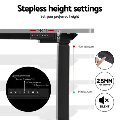 Artiss Standing Desk Frame Only L-shape Motorised Chez Guru
