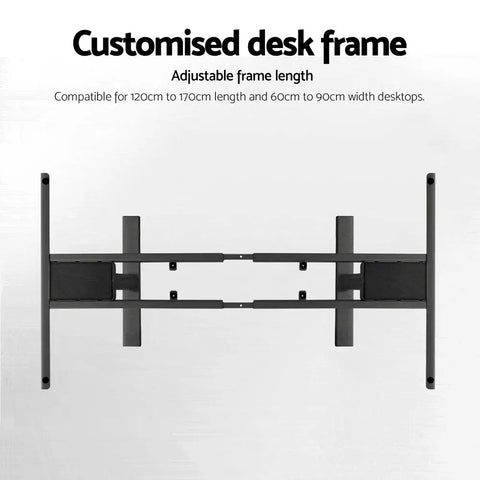 Artiss Standing Desk Frame Only Dual Motor Motorised Adjustable 125KG Load Black Chez Guru